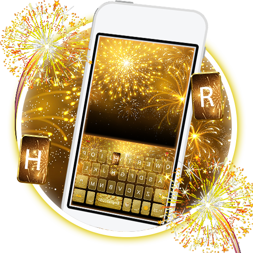 Neues Gold 2018 New Year Tastatur thema