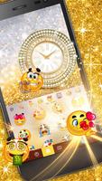 Gold Glitter Clock स्क्रीनशॉट 1