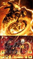 Fire Harley Skull のテーマキーボード ポスター