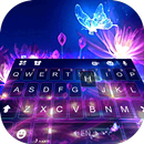 Luminous Purple Butterfly Keyboard Theme APK