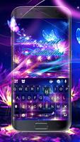 پوستر Luminous Purple Butterfly Keyboard Theme