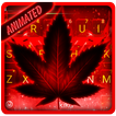 Neon Red Weed Keyboard Theme