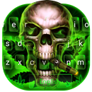 Thème de clavier Neon Smoke Weed Skull APK