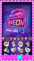 Neon Emoji Kika Keyboard Theme скриншот 3