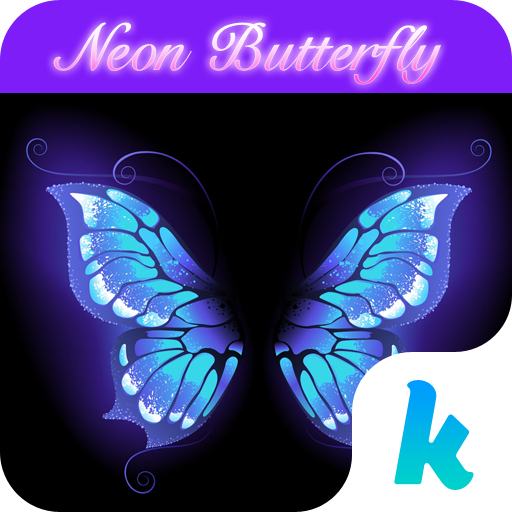 Neon Butterfly Keyboard Theme