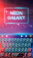 Keyboard - Neon Galaxy New Theme постер