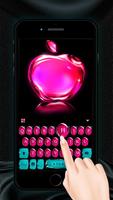 最新版、クールな OS11 Glass Pink Apple のテーマキーボード ポスター