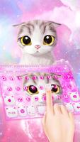 Pink Cat Keyboard Theme poster
