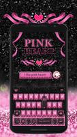 Pink Heart Kika Keyboard Theme Affiche