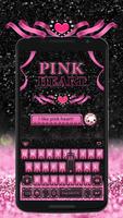 Pink Heart Kika Keyboard Theme Plakat