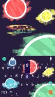 Purple Planet Emoji Kika Theme Affiche