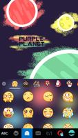 Purple Planet Emoji Kika Theme capture d'écran 2