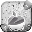 Raindrops Silver Apple Keyboard Theme
