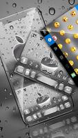 Tema Keyboard Raindrops Silver Apple poster