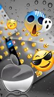 Тема для клавиатуры Raindrops Silver Apple скриншот 1