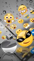 Тема для клавиатуры Raindrops Silver Apple скриншот 2