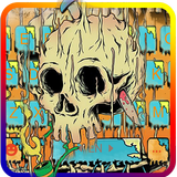 Tema Keyboard Skull Graffiti D ícone