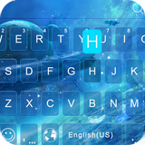 Space Blue Kika Keyboard theme ícone