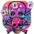 Sparkling Galaxy Skull Keyboard Theme