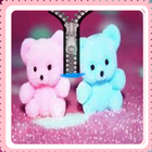 Cute bear zipper lock Zeichen