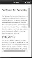 Seafarers Tax Calculator تصوير الشاشة 1
