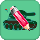 Drawing tanks is the training for children icon