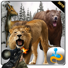 Wild animal hunt jungle safari icon