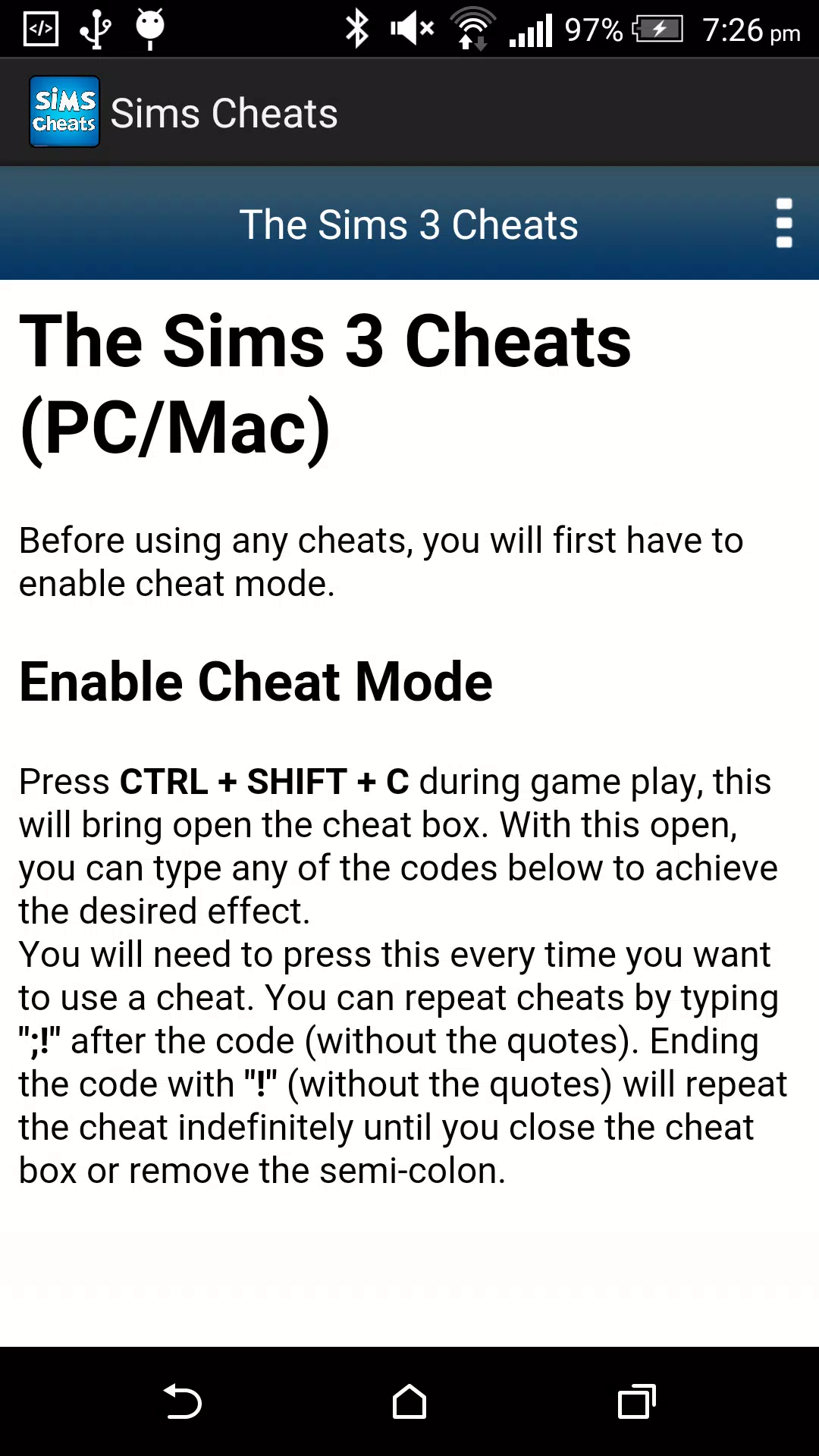 The Sims 3 Cheats 