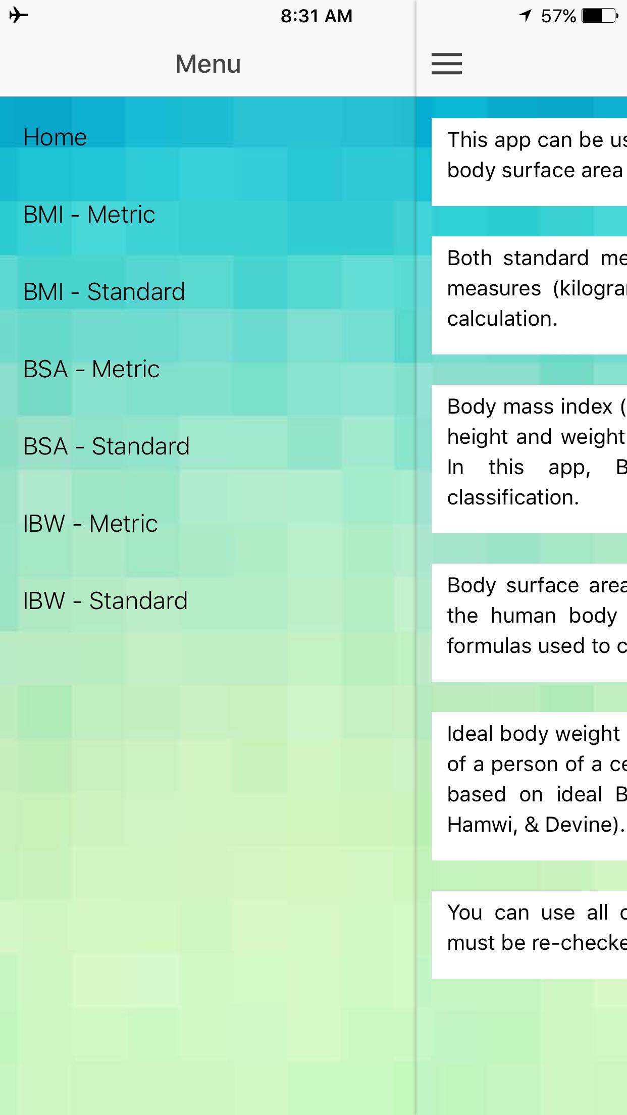 Body Calculators Bmi Bsa Ideal Body Weight For Android Apk