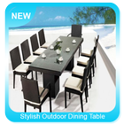 Ideas elegantes de mesa de comedor al aire libre icono