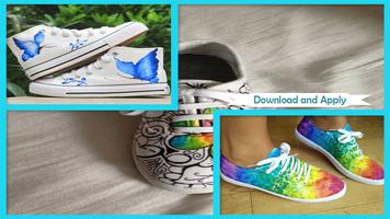 Simple DIY Floral Canvas Shoes پوسٹر