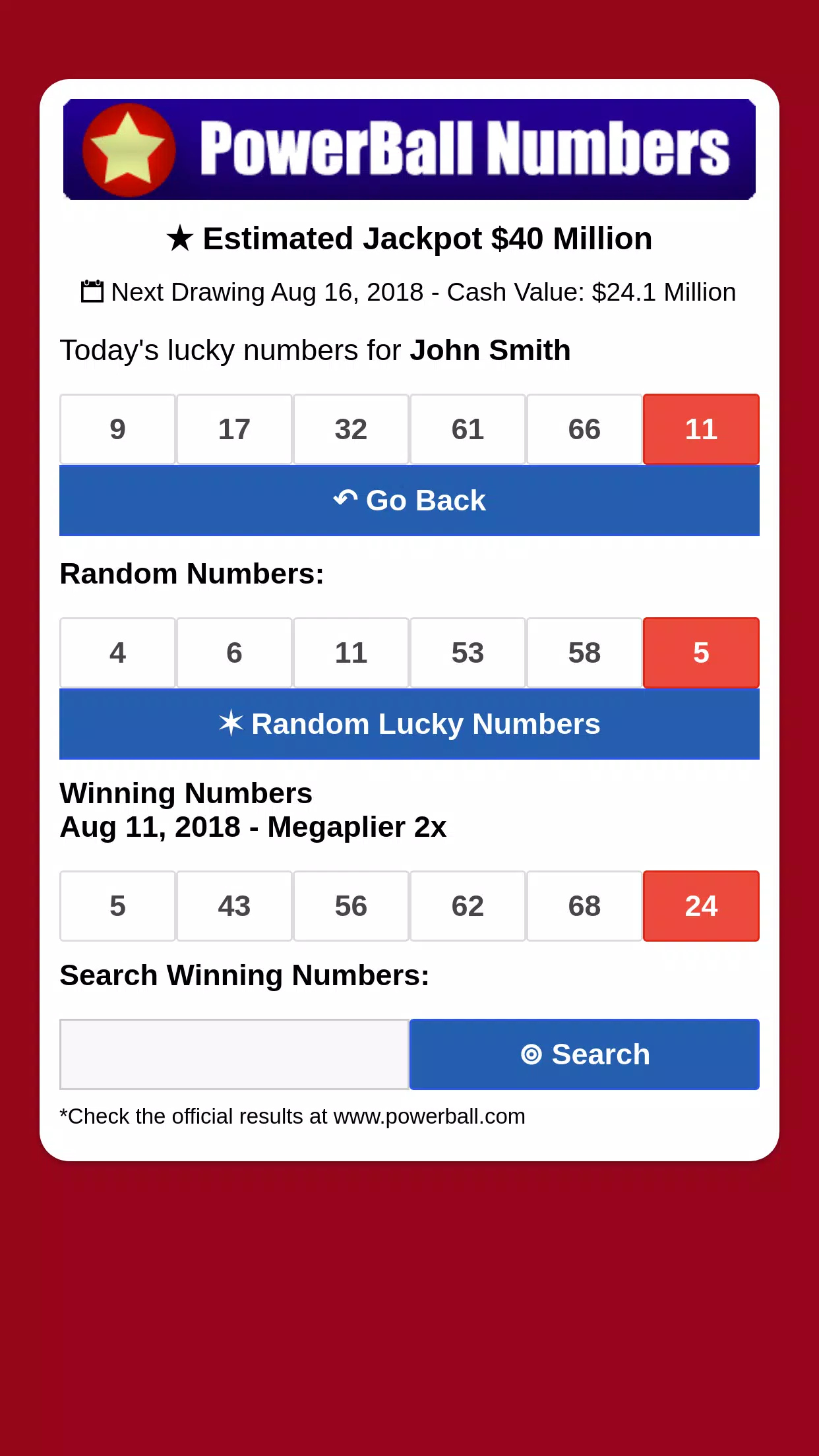 PowerBall Number Generator APK for Android Download