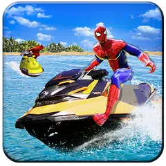 Superhero Speed Boat Racing: 3D Mega Ramp Stunts