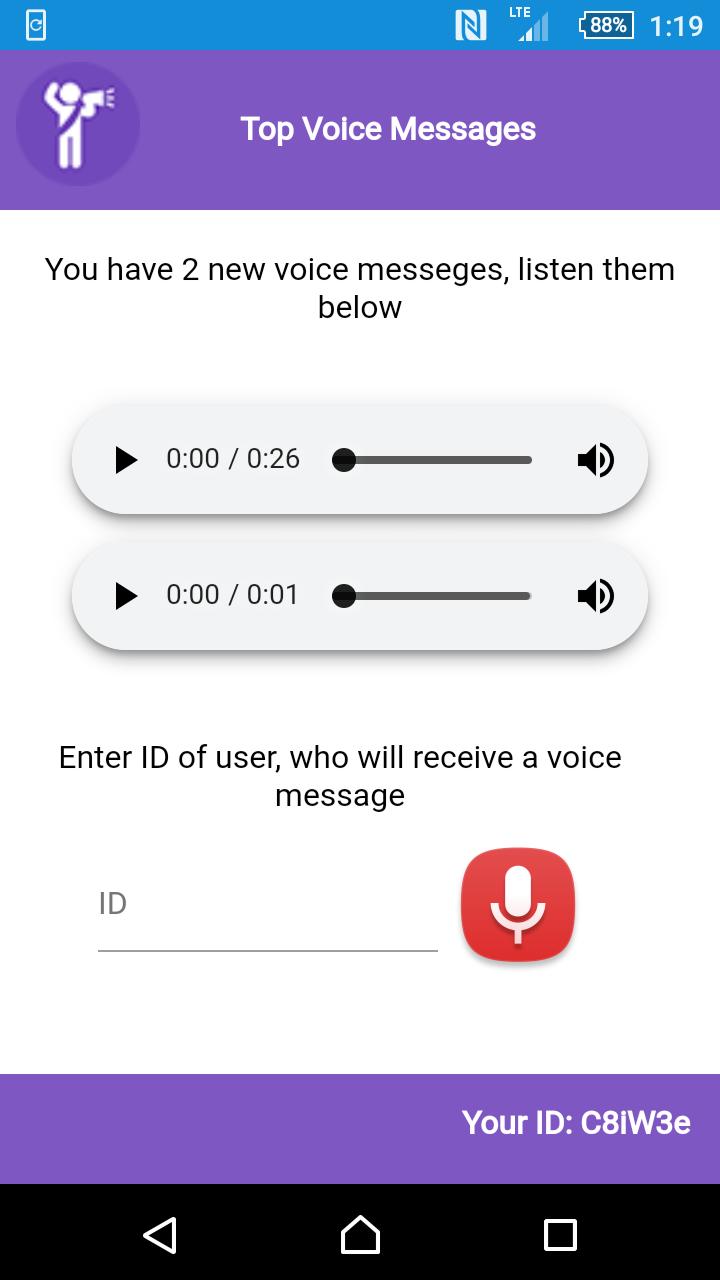 Top voice. Voice message.