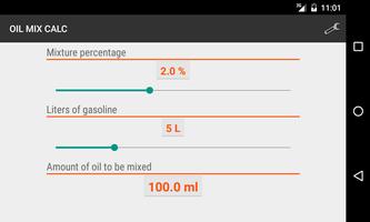 OilMix Calc - Mezcla de aceite اسکرین شاٹ 2
