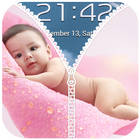 My Cute baby Zipper Lock Screen: love baby Zipper icône
