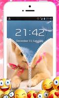 Cute Pyppy Zipper Lock Screen: mobile Lock screen ảnh chụp màn hình 2