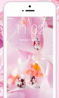 Diamond Pink Rose Lock screen: lovely pink flowers 截图 2
