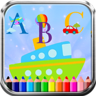 ABC Train Car Transportation Coloring Book Game icono