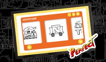 ABC Train Car Transportation Coloring Book Game screenshot 1