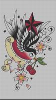 Tattoo Color By Number Draw Book Page Pixel Art постер