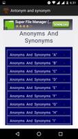 Antonyms and Synonym poster