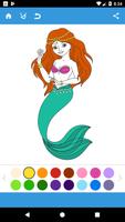 Mermaids Game Coloring Affiche