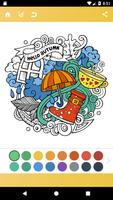 Autumn Coloring Pages Anti-Stress Affiche