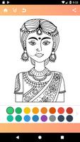 Indian Coloring Pages Anti-Stress Affiche
