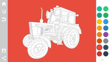 Tractors Coloring Pages Game Affiche