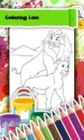 Lion Coloring Book Affiche