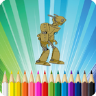 Steampunk Coloring Book Robots icône