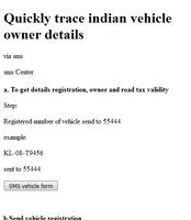 vehicle registration number infornation capture d'écran 1