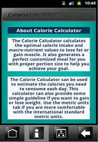 Calorie calculator capture d'écran 1